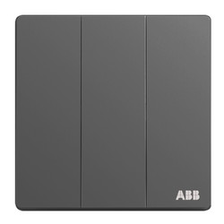 ABB 开关插座面板 三位双控三开双控开关 轩致系列 灰色 AF121L-G平面