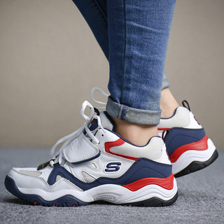 SKECHERS 斯凯奇 D'Lites Train 女子休闲运动鞋 99999111/WNVR 白红 38.5