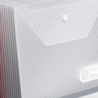 M&G 晨光 ADM95280 塑料按扣文件袋 A4 透明竖纹 12个装