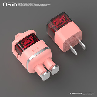 mfish 黑鱼 宇航员系列 手机充电器 Type-C 20W 粉色