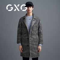 GXG 灰格英伦风长款羊毛大衣冬季新款商场同款御寒保暖男士长外套
