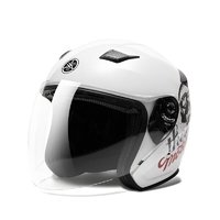 PLUS会员：YAMAHA 雅马哈 摩托车电动车头盔 3C认证 半盔 白色贴花（贴面版型） XXL