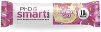 PhD 营养 | Smart Bar | 高蛋白、低糖蛋白棒| 10 克蛋白质，120 卡路里 | 生日蛋糕，24 个半尺寸条