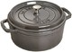 staub 珐宝 珐琅铸铁锅1101818圆形带盖 18 cm, 1,7L，内部亚光黑珐琅材质，石墨灰