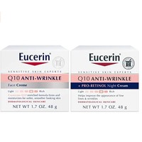 Prime会员：Eucerin 优色林 Q10 抗皱保湿面霜 48g+抗皱晚霜 48g