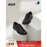 BASTO 百思图 2022春季商务通勤简约风格德比鞋休闲皮鞋男正装鞋M8520AM2黑色43