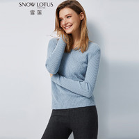 SNOW LOTUS 雪莲 羊绒衫 女士V领长袖套头针织衫 蓝色 110