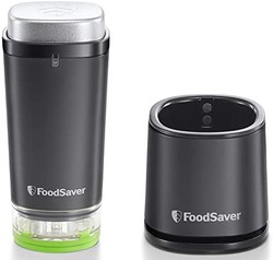 FoodSaver 富鮮 手持式無線食品真空封口機| 帶有充電底座，1個真空容器和10個拉鏈真空袋| VS1199 | 黑色/銀色