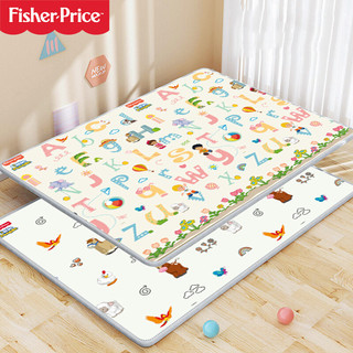 Fisher-Price 爬行垫XPE双面加厚婴儿宝宝爬爬垫卷筒整张家用游戏地垫 英文字母180*200*2cm  LXX-20-200