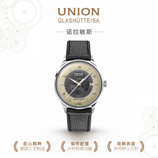 UNION GLASHÜTTE 格拉苏蒂宇联 德国手表诺拉敏斯系列限量款日历小牛皮男士腕表D012.407.16.267.08