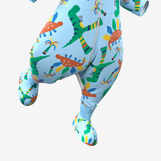 米乐鱼 彩虹恐龙谷系列 M0A-DF16B21 婴儿分腿睡袋 双层款 彩虹心情蓝 110码