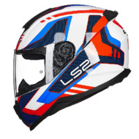 LS2 FF802 摩托车头盔 特白红竞技 M