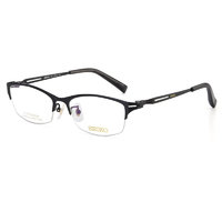 SEIKO 精工 HC2016 亮黑色钛材眼镜框+1.67折射率 防蓝光镜片