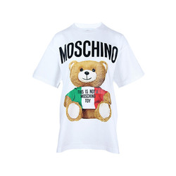 MOSCHINO 莫斯奇诺 款泰迪小熊Logo印花T恤衫 白色 0708-0540-1001 XXS