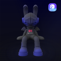3D数字作品-恶魔兔系列-恶魔兔1.0耀夜限定款
