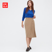 UNIQLO 优衣库 女装 侧边褶窄身裙(不规则女士半身裙学院风) 456445