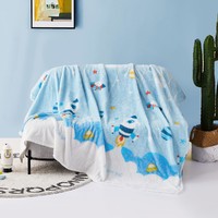 水星儿童 婴幼儿A类标准萌趣卡通云绒毯床上用品儿童毛毯加密秋冬毯子