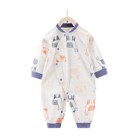 Hunibear 欢喜小熊 211613 婴儿长袖连体衣 藏蓝 66cm