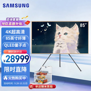 SAMSUNG 三星 4K高清QLED量子点薄艺术电视 画壁系列 AI语音 蓝光护眼 线下同款 85英寸 QA85LS03AAJXXZ