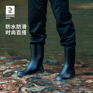 DECATHLON 迪卡侬 8339490 雨鞋(中筒、黑色、41-42)