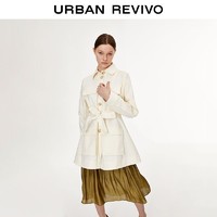 URBAN REVIVO UR女装时尚时尚气质优雅翻领收腰外套WH01R1GE2000