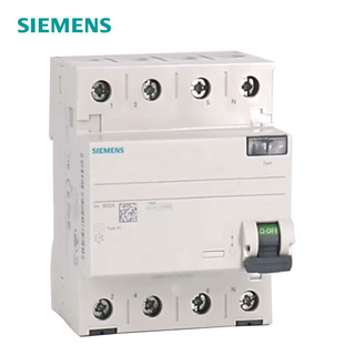 SIEMENS 西门子 5SV4 微型漏电保护器漏电开关电磁式 4P 63A 30mA AC 400VAC 5SV43460