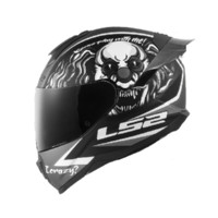 LS2 FF802 摩托车头盔 哑黑灰海盗 M