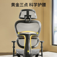 PLUS会员：恒林 开普勒电脑椅 黑框黑网+定性棉坐垫+尼龙脚