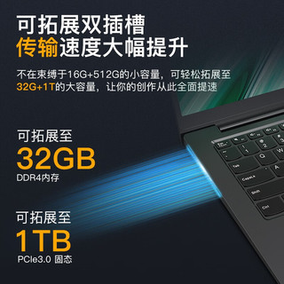 联想笔记本电脑K14 2022款全新六核小新品超轻薄本 高性能学生游戏商用办公设计师手提本 R5-5600 8G 512G固态丨标配 黑色