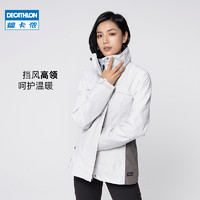 移动端、京东百亿补贴：迪卡侬 DECATHLON 户外冲锋衣男女三合一外套山系登山服秋冬防水防风夹克ODT2 男款 月白色