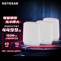 NETGEAR 美国网件 网件（NETGEAR）小钢炮三支装 AX5400  路由器千兆WiFi6 Mesh分布式RBK763
