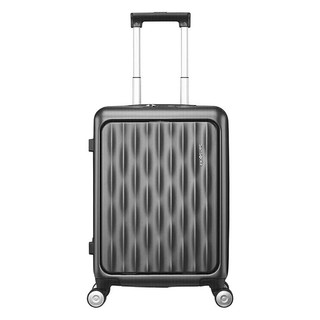 Samsonite 新秀丽 拉杆箱男女通用行李箱前开口旅行箱登机箱简约波纹TT9*53004炭灰色20英寸