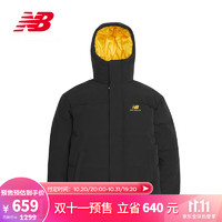 NEW BALANCE NB官方男款时尚休闲保暖白鸭绒连帽羽绒服 BK AMJ04347 L