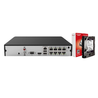 HIKVISION 海康威视 DS-7808N-K1/8P 网络监控录像机 8路 黑色+1TB硬盘