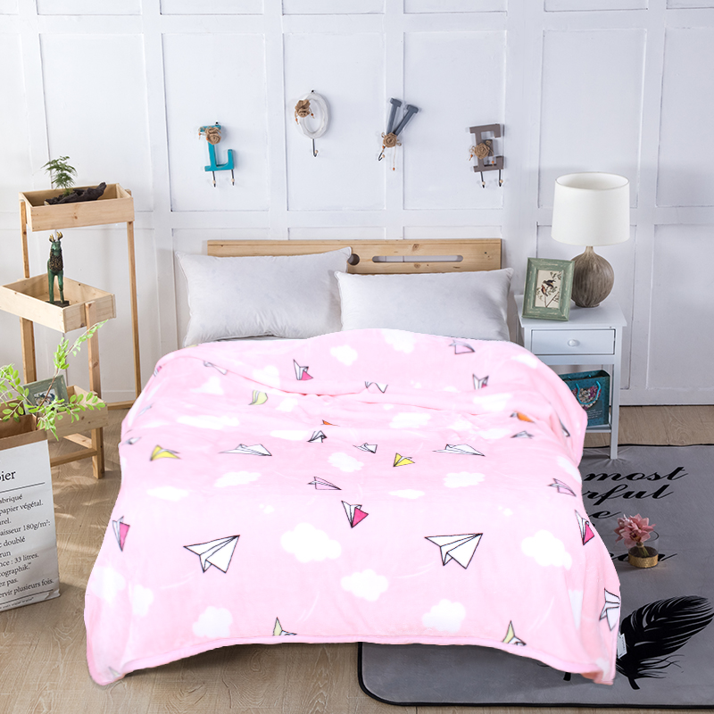 玉沙 纸飞机 法兰绒毛毯