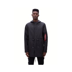 ALPHA INDUSTRIES 阿尔法工业 黑色防风长款连帽休闲夹克 MJD49000C1