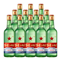 88VIP：红星 二锅头 绿瓶 52%vol 清香型白酒 500ml*12瓶 整箱装