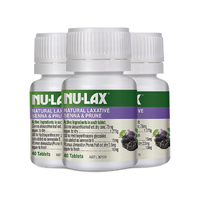 NU-LAX 乐康膏Nu-lax天然果蔬乐康片西梅加强版 高效加强西梅味40片 3瓶超值装