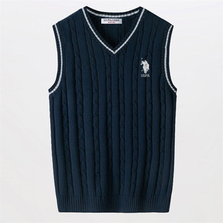 U.S. POLO ASSN. 男士纯棉马甲 MY110421763103 蓝色 XXL