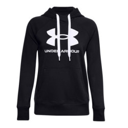 under armour 安德玛 rival logo 女 抓绒运动连帽卫衣 1356318 黑色