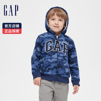 Gap 盖璞 男女幼童LOGO仿羊羔绒运动卫衣593322 秋童装加绒加厚连帽外套