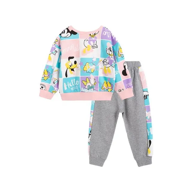 Disney 迪士尼 女童圆领长袖卫衣套装 221T1395 2件套