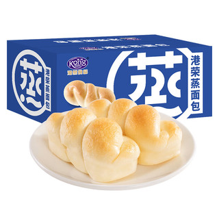Kong WENG 港荣 蒸面包 整箱营养早餐食品休闲零食 手撕面包咸豆乳味+紫薯味