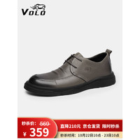 VOLO 犀牛（VOLO）男鞋商务休闲鞋男士皮鞋正装舒适鞋子男 灰色 286205891D 42