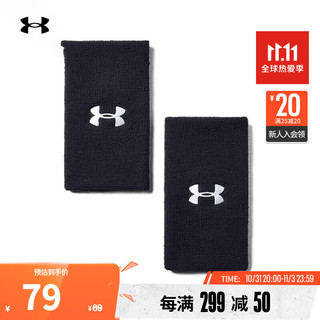 安德玛 官方UA Performance 6英寸男女运动腕带Under Armour1218006 黑色001 均码