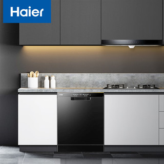 Haier 海尔 15套 晶彩系列 一级水效嵌入式洗碗机EYW152286BK+家用烟灶套装欧式T11+Q2BE3(天)