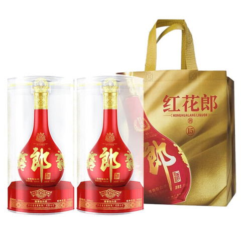 紅花郎15年 2本 53% 500ml 白酒 中国酒 貴州茅台酒 五粮液 郎酒53度红花郎红15酱香型白酒500ml（53%）【出口版】_500ml/瓶_郎酒