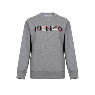 高田贤三 kenzo 女士棉质加绒款圆领长袖卫衣运动衫珍珠灰色刺绣 fa6