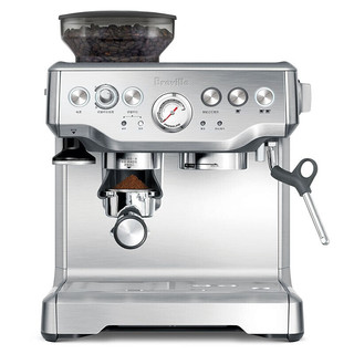 Breville 铂富 半自动意式咖啡机 家用 咖啡粉制作 多功能咖啡机 BES870 流光银