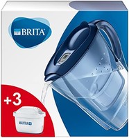 BRITA 碧然德 Marella 滤水壶 初次使用套装，包括 3 个 MAXTRA +滤芯，蓝色 - 冰箱适用
